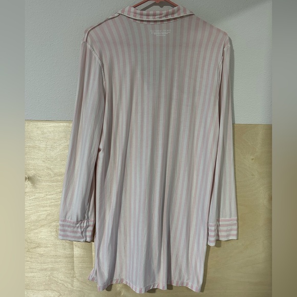 Victoria’s Secret Modal Soft Button-Front Sleepshirt Pretty Blossom Stripes S - Picture 5 of 13